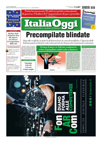 Italia oggi : quotidiano di economia finanza e politica